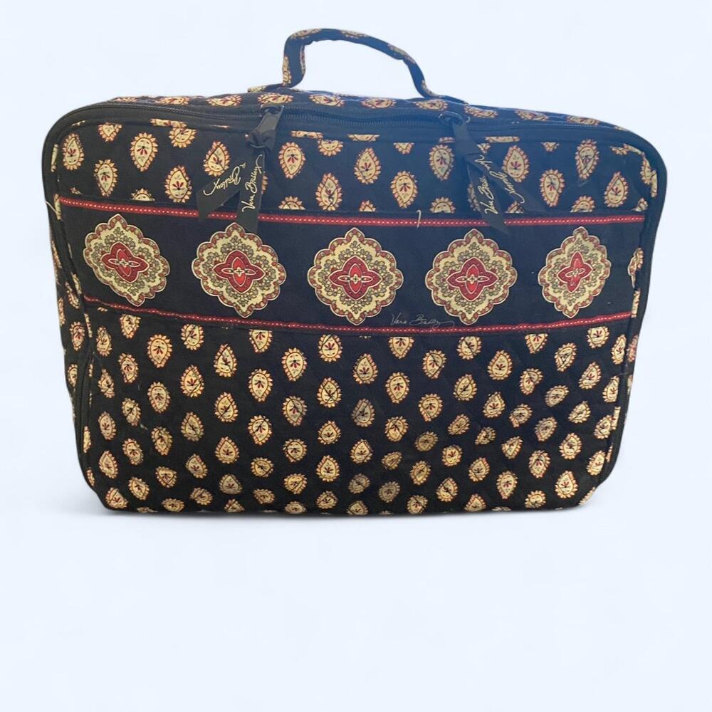 Vintage Vera Bradley Train Case Travel Quilted Retired “Classic Black” Pattern